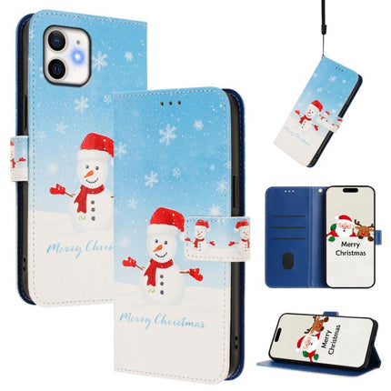 Christmas Series Buckle Leather Phone Case with Hand Strap, For iPhone 13 mini, For iPhone 12 Pro / 12, For iPhone 12 Pro Max, For iPhone 12 mini