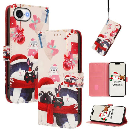 Christmas Series Buckle Leather Phone Case with Hand Strap, For iPhone 17 Pro Max, For iPhone 17 Pro, For iPhone 17, For iPhone Air