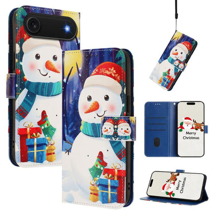 Christmas Series Buckle Leather Phone Case with Hand Strap, For iPhone 17 Pro Max, For iPhone 17 Pro, For iPhone 17, For iPhone Air