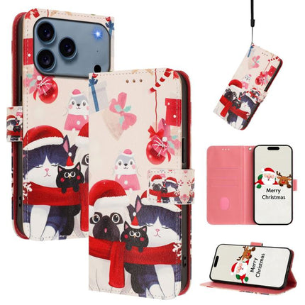 Christmas Series Buckle Leather Phone Case with Hand Strap, For iPhone 17 Pro Max, For iPhone 17 Pro, For iPhone 17, For iPhone Air