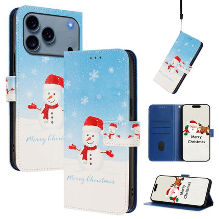Christmas Series Buckle Leather Phone Case with Hand Strap, For iPhone 17 Pro Max, For iPhone 17 Pro, For iPhone 17, For iPhone Air