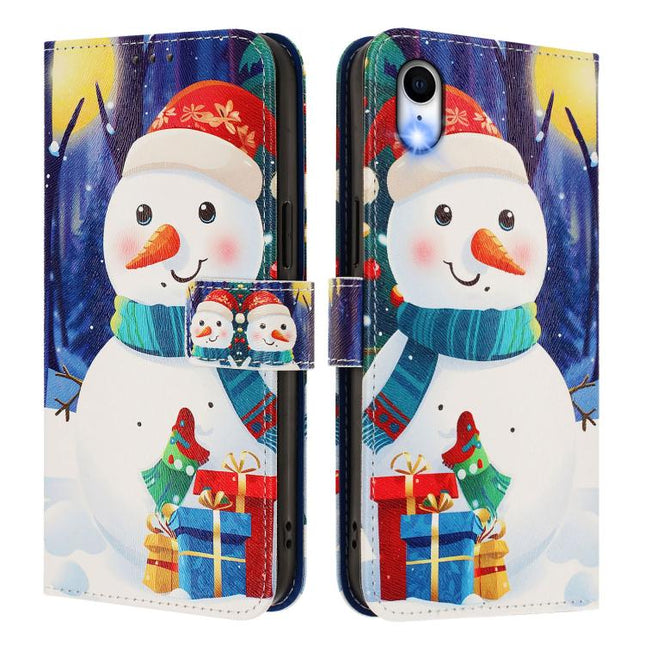 Christmas Series Buckle Leather Phone Case with Hand Strap, For iPhone XR, For iPhone XS Max, For iPhone 8 Plus / 7 Plus