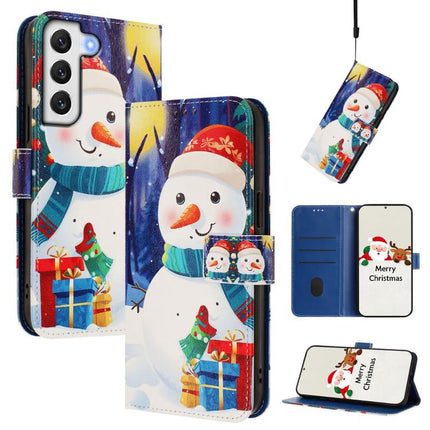 Christmas Series Buckle Leather Phone Case with Hand Strap, For Samsung Galaxy S23 5G, For Samsung Galaxy Xcover6 Pro, For Samsung Galaxy S22 Ultra 5G, For Samsung Galaxy S22+ 5G