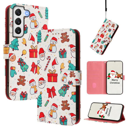 Christmas Series Buckle Leather Phone Case with Hand Strap, For Samsung Galaxy S23 5G, For Samsung Galaxy Xcover6 Pro, For Samsung Galaxy S22 Ultra 5G, For Samsung Galaxy S22+ 5G