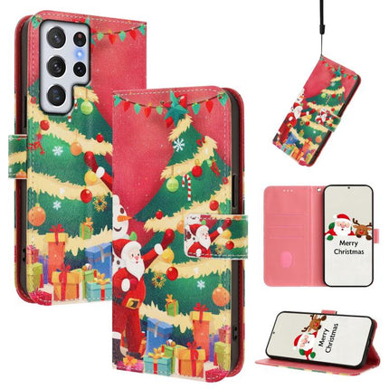Christmas Series Buckle Leather Phone Case with Hand Strap, For Samsung Galaxy S23 5G, For Samsung Galaxy Xcover6 Pro, For Samsung Galaxy S22 Ultra 5G, For Samsung Galaxy S22+ 5G