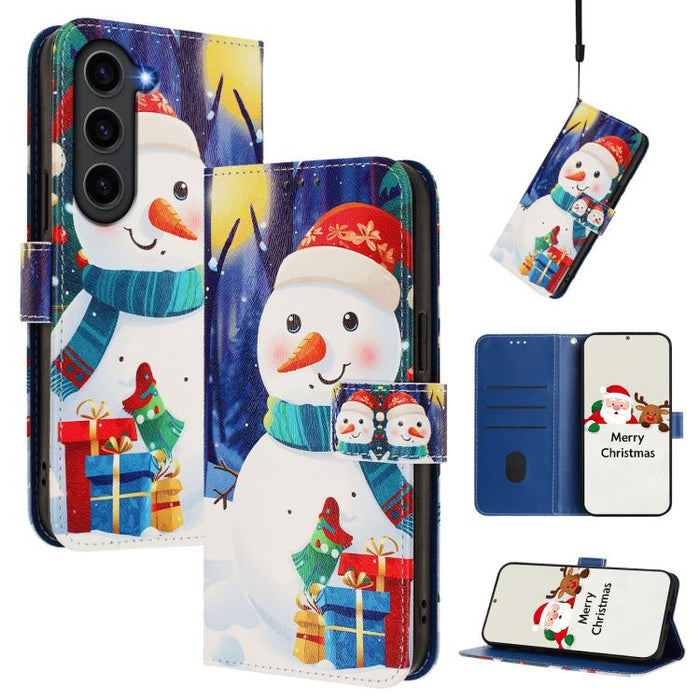 Christmas Series Buckle Leather Phone Case with Hand Strap, For Samsung Galaxy S23 5G, For Samsung Galaxy Xcover6 Pro, For Samsung Galaxy S22 Ultra 5G, For Samsung Galaxy S22+ 5G