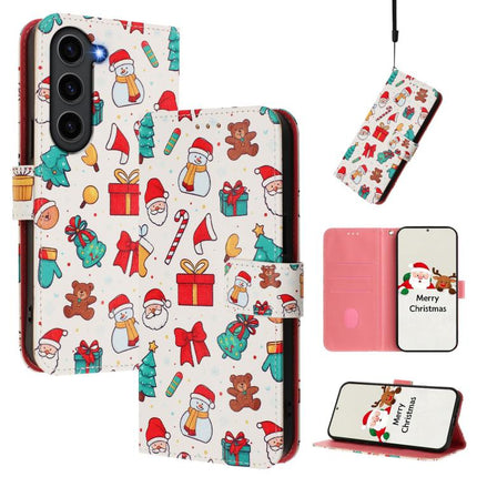 Christmas Series Buckle Leather Phone Case with Hand Strap, For Samsung Galaxy S24 Ultra 5G, For Samsung Galaxy S23 FE 5G, For Samsung Galaxy S23 Ultra 5G, For Samsung Galaxy S23+ 5G