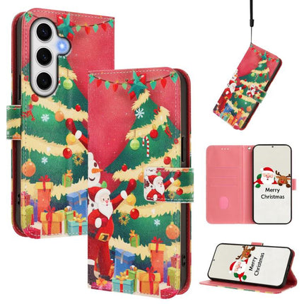 Christmas Series Buckle Leather Phone Case with Hand Strap, For Samsung Galaxy S25 Ultra 5G, For Samsung Galaxy S24 FE 5G, For Samsung Galaxy Xcover7 Pro, For Samsung Galaxy Xcover7 5G