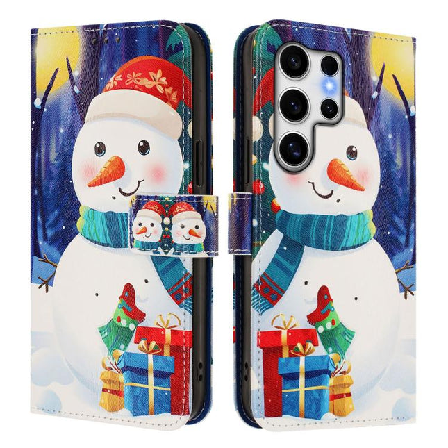 Christmas Series Buckle Leather Phone Case with Hand Strap, For Samsung Galaxy S25 Ultra 5G, For Samsung Galaxy S24 FE 5G, For Samsung Galaxy Xcover7 Pro, For Samsung Galaxy Xcover7 5G