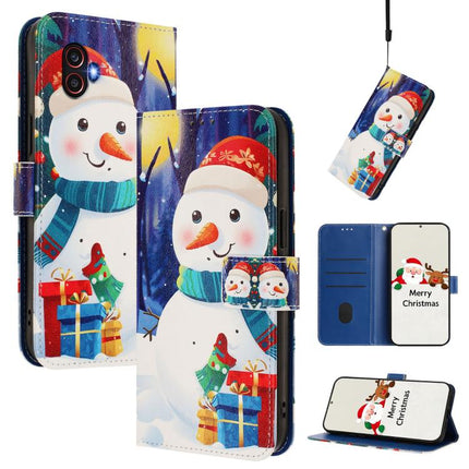 Christmas Series Buckle Leather Phone Case with Hand Strap, For Samsung Galaxy S23 5G, For Samsung Galaxy Xcover6 Pro, For Samsung Galaxy S22 Ultra 5G, For Samsung Galaxy S22+ 5G