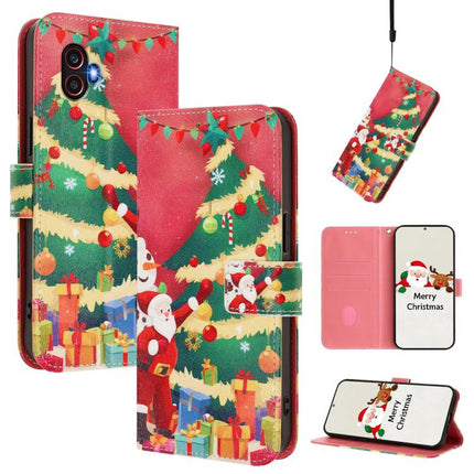 Christmas Series Buckle Leather Phone Case with Hand Strap, For Samsung Galaxy S23 5G, For Samsung Galaxy Xcover6 Pro, For Samsung Galaxy S22 Ultra 5G, For Samsung Galaxy S22+ 5G