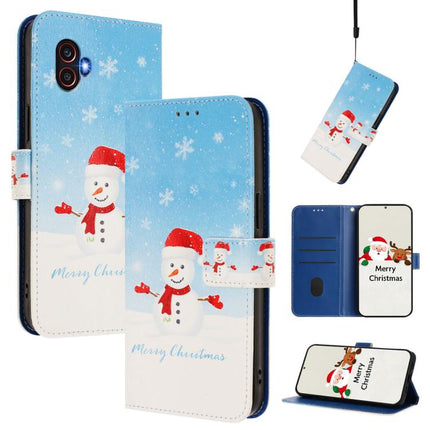 Christmas Series Buckle Leather Phone Case with Hand Strap, For Samsung Galaxy S23 5G, For Samsung Galaxy Xcover6 Pro, For Samsung Galaxy S22 Ultra 5G, For Samsung Galaxy S22+ 5G