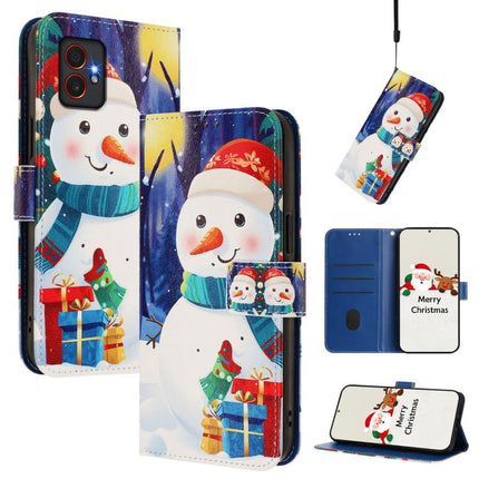 Christmas Series Buckle Leather Phone Case with Hand Strap, For Samsung Galaxy S25 Ultra 5G, For Samsung Galaxy S24 FE 5G, For Samsung Galaxy Xcover7 Pro, For Samsung Galaxy Xcover7 5G