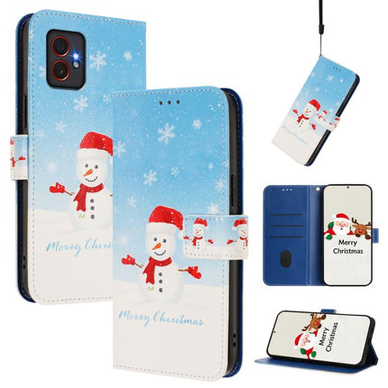 Christmas Series Buckle Leather Phone Case with Hand Strap, For Samsung Galaxy S25 Ultra 5G, For Samsung Galaxy S24 FE 5G, For Samsung Galaxy Xcover7 Pro, For Samsung Galaxy Xcover7 5G