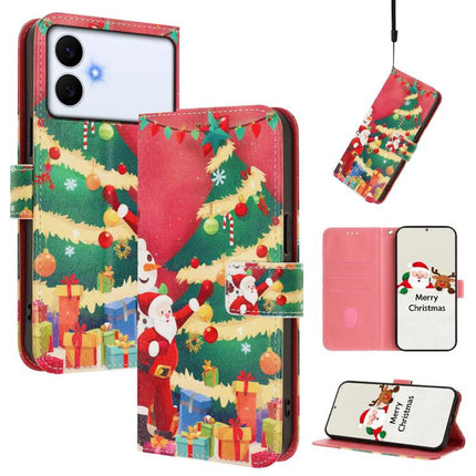 Christmas Series Buckle Leather Phone Case with Hand Strap, For Samsung Galaxy S26+ 5G, For Samsung Galaxy S26 Edge 5G, For Samsung Galaxy S26 Ultra 5G, For Samsung Galaxy S26 Pro 5G
