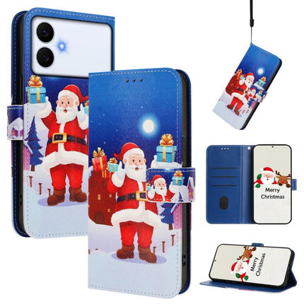 Christmas Series Buckle Leather Phone Case with Hand Strap, For Samsung Galaxy S26+ 5G, For Samsung Galaxy S26 Edge 5G, For Samsung Galaxy S26 Ultra 5G, For Samsung Galaxy S26 Pro 5G