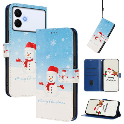Christmas Series Buckle Leather Phone Case with Hand Strap, For Samsung Galaxy S26+ 5G, For Samsung Galaxy S26 Edge 5G, For Samsung Galaxy S26 Ultra 5G, For Samsung Galaxy S26 Pro 5G