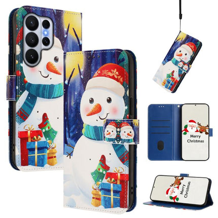 Christmas Series Buckle Leather Phone Case with Hand Strap, For Samsung Galaxy S26+ 5G, For Samsung Galaxy S26 Edge 5G, For Samsung Galaxy S26 Ultra 5G, For Samsung Galaxy S26 Pro 5G