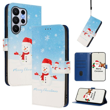 Christmas Series Buckle Leather Phone Case with Hand Strap, For Samsung Galaxy S26+ 5G, For Samsung Galaxy S26 Edge 5G, For Samsung Galaxy S26 Ultra 5G, For Samsung Galaxy S26 Pro 5G