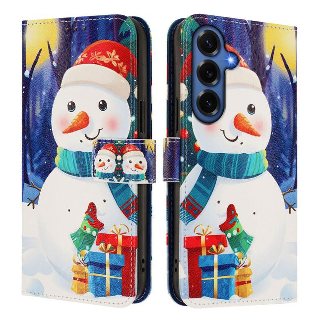Christmas Series Buckle Leather Phone Case with Hand Strap, For Samsung Galaxy S26+ 5G, For Samsung Galaxy S26 Edge 5G, For Samsung Galaxy S26 Ultra 5G, For Samsung Galaxy S26 Pro 5G