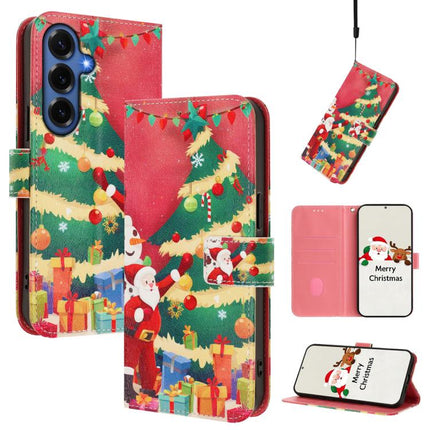 Christmas Series Buckle Leather Phone Case with Hand Strap, For Samsung Galaxy S26+ 5G, For Samsung Galaxy S26 Edge 5G, For Samsung Galaxy S26 Ultra 5G, For Samsung Galaxy S26 Pro 5G