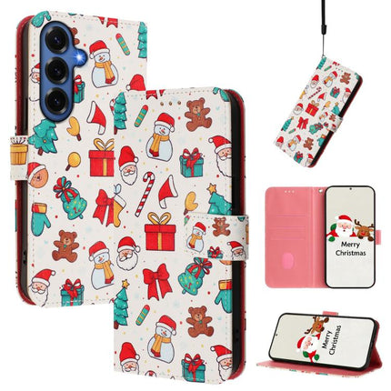 Christmas Series Buckle Leather Phone Case with Hand Strap, For Samsung Galaxy S26+ 5G, For Samsung Galaxy S26 Edge 5G, For Samsung Galaxy S26 Ultra 5G, For Samsung Galaxy S26 Pro 5G