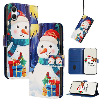 Christmas Series Buckle Leather Phone Case with Hand Strap, For Samsung Galaxy F06 5G / M06 5G, For Samsung Galaxy A06 5G / 4G, For Samsung Galaxy A36 / A56 5G, For Samsung Galaxy A05 / F05 / M05 4G