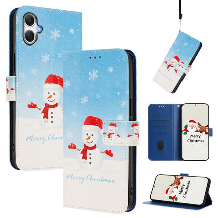 Christmas Series Buckle Leather Phone Case with Hand Strap, For Samsung Galaxy F06 5G / M06 5G, For Samsung Galaxy A06 5G / 4G, For Samsung Galaxy A36 / A56 5G, For Samsung Galaxy A05 / F05 / M05 4G