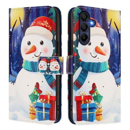 Christmas Series Buckle Leather Phone Case with Hand Strap, For Samsung Galaxy A16 5G / 4G, For Samsung Galaxy A05s / F14 4G, For Samsung Galaxy M35 5G, For Samsung Galaxy M55 5G / C55 5G