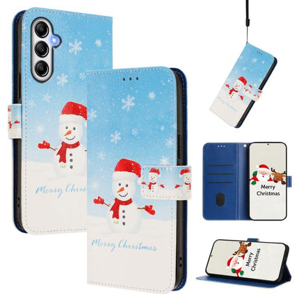 Christmas Series Buckle Leather Phone Case with Hand Strap, For Samsung Galaxy A34 5G, For Samsung Galaxy A54 5G, For Samsung Galaxy A13 5G / 4G / A04 / A04s, For Samsung Galaxy M53 5G