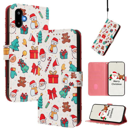 Christmas Series Buckle Leather Phone Case with Hand Strap, For Samsung Galaxy F06 5G / M06 5G, For Samsung Galaxy A06 5G / 4G, For Samsung Galaxy A36 / A56 5G, For Samsung Galaxy A05 / F05 / M05 4G