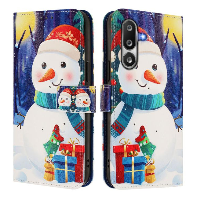 Christmas Series Buckle Leather Phone Case with Hand Strap, For Samsung Galaxy M36 5G, For Samsung Galaxy A17 / A26 5G, For Samsung Galaxy M56 5G, For Samsung Galaxy F16 5G / M16 5G