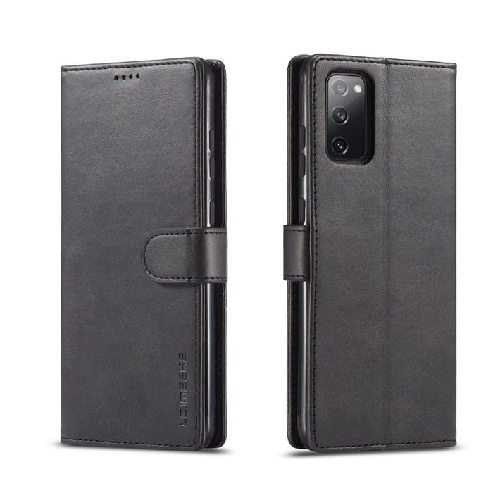 For Samsung Galaxy S20 FE 5G / S20 Lite LC.IMEEKE Calf Texture Horizontal Flip Leather Case, with Holder & Card Slots & Wallet & Photo Frame(Black)
