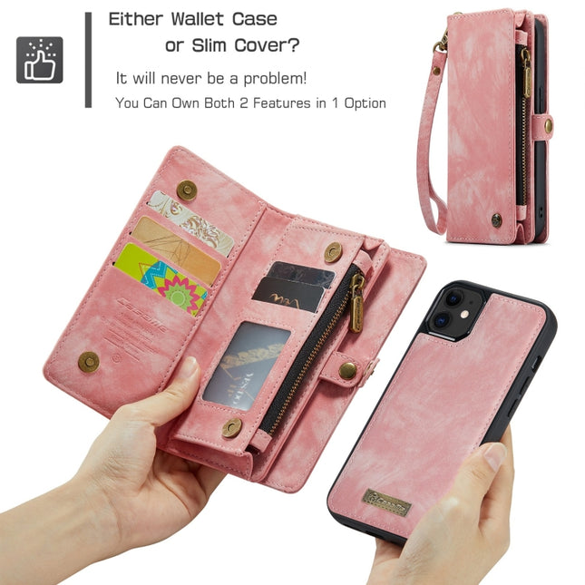 CaseMe-008 Detachable Multifunctional Horizontal Flip Leather Case with Card Slot & Holder & Zipper Wallet & Photo Frame, For iPhone 12 / 12 Pro, For iPhone 12 Pro Max, For iPhone 12 mini