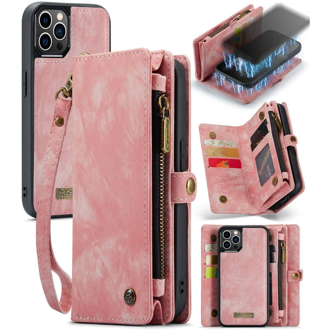 CaseMe-008 Detachable Multifunctional Horizontal Flip Leather Case with Card Slot & Holder & Zipper Wallet & Photo Frame, For iPhone 12 / 12 Pro, For iPhone 12 Pro Max, For iPhone 12 mini