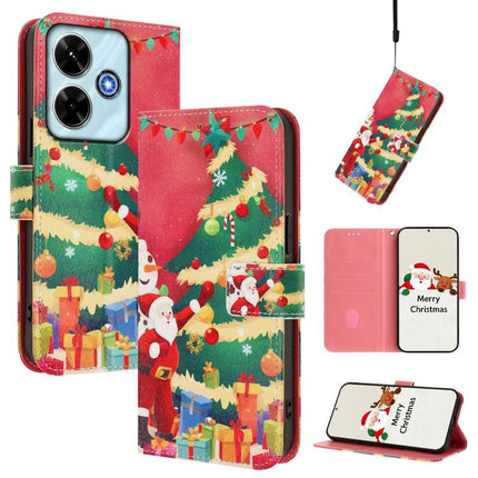 Christmas Series Buckle Leather Phone Case with Hand Strap, For Redmi 15 5G / 4G EU 171mm, For Redmi 15C 5G / 4G Global 171mm / Poco C85 4G, For Redmi 15 5G Global / 15 4G SEA 169.5mm, For Redmi 13x / 13 4G / 5G / Xiaomi Poco M6 4G
