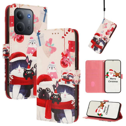 Christmas Series Buckle Leather Phone Case with Hand Strap, For Redmi 15 5G / 4G EU 171mm, For Redmi 15C 5G / 4G Global 171mm / Poco C85 4G, For Redmi 15 5G Global / 15 4G SEA 169.5mm, For Redmi 13x / 13 4G / 5G / Xiaomi Poco M6 4G