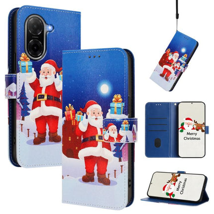 Christmas Series Buckle Leather Phone Case with Hand Strap, For Redmi A5 4G 173.3mm, For Redmi A5 4G 171.7mm / Xiaomi Poco C71, For Redmi Note 13 Pro / 14S 4G Global, For Redmi Note 14 4G 164.84mm