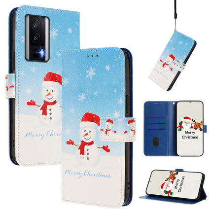 Christmas Series Buckle Leather Phone Case with Hand Strap, For Redmi 12 4G / 5G / Note 12R, For Redmi Note 12T Pro / K50i, For Redmi Note 12 Turbo 5G / Xiaomi Poco F5, For Redmi K60 / K60 Pro