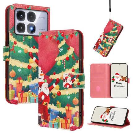 Christmas Series Buckle Leather Phone Case with Hand Strap, For Redmi 14C 4G / A4 5G / 14R 5G / A3 Pro, For Redmi K70 Ultra 5G, For Redmi A3 4G / A3x 4G, For Redmi 13C 4G / 5G / Xiaomi Poco C65 / M6