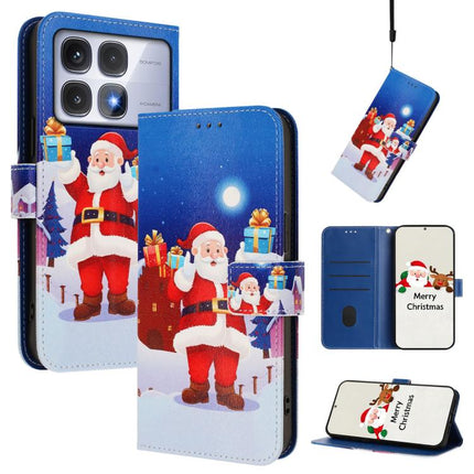 Christmas Series Buckle Leather Phone Case with Hand Strap, For Redmi 14C 4G / A4 5G / 14R 5G / A3 Pro, For Redmi K70 Ultra 5G, For Redmi A3 4G / A3x 4G, For Redmi 13C 4G / 5G / Xiaomi Poco C65 / M6