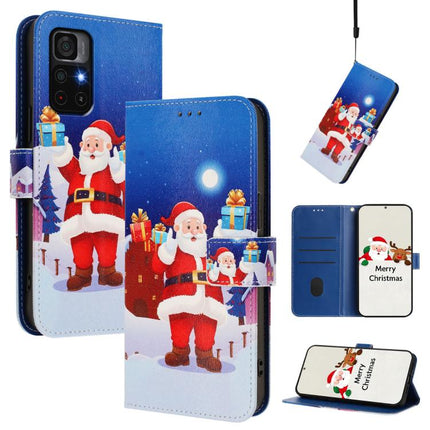 Christmas Series Buckle Leather Phone Case with Hand Strap, For Redmi Note 11 Pro+ 5G EU, For Redmi Note 11S / Xiaomi Poco M4 Pro 5G, For Redmi 10A / 9C