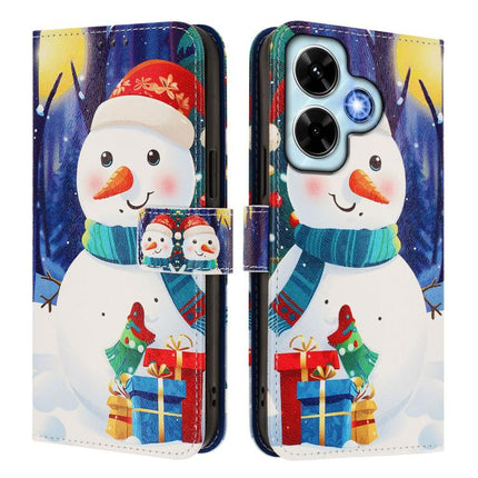Christmas Series Buckle Leather Phone Case with Hand Strap, For Redmi Note 13 4G Global, For Redmi Note 13 Pro 5G Global, For Redmi Note 13 5G Global, For Redmi Note 13 Pro+ 5G Global