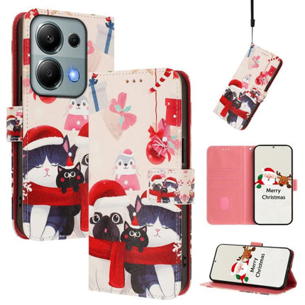 Christmas Series Buckle Leather Phone Case with Hand Strap, For Redmi A5 4G 173.3mm, For Redmi A5 4G 171.7mm / Xiaomi Poco C71, For Redmi Note 13 Pro / 14S 4G Global, For Redmi Note 14 4G 164.84mm