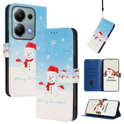 Christmas Series Buckle Leather Phone Case with Hand Strap, For Redmi A5 4G 173.3mm, For Redmi A5 4G 171.7mm / Xiaomi Poco C71, For Redmi Note 13 Pro / 14S 4G Global, For Redmi Note 14 4G 164.84mm