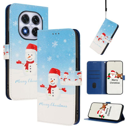 Christmas Series Buckle Leather Phone Case with Hand Strap, For Redmi Note 14 Pro 5G / Note 14 Pro+ 5G, For Redmi Note 14 5G Global, For Redmi Note 14 Pro 4G Global, For Redmi Note 14 4G 163.25mm