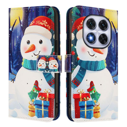 Christmas Series Buckle Leather Phone Case with Hand Strap, For Redmi Note 14 Pro 5G / Note 14 Pro+ 5G, For Redmi Note 14 5G Global, For Redmi Note 14 Pro 4G Global, For Redmi Note 14 4G 163.25mm