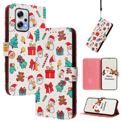 Christmas Series Buckle Leather Phone Case with Hand Strap, For Redmi 12 4G / 5G / Note 12R, For Redmi Note 12T Pro / K50i, For Redmi Note 12 Turbo 5G / Xiaomi Poco F5, For Redmi K60 / K60 Pro