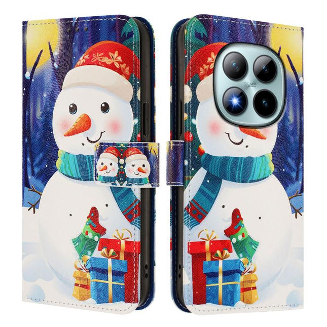 Christmas Series Buckle Leather Phone Case with Hand Strap, For Redmi Note 15 Pro+ 5G Global 163.3mm, For Redmi Note 15 5G Global 164mm, For Redmi 15C 5G / 4G EU 173mm / Poco C85 5G, For Xiaomi Poco M7 4G 169mm