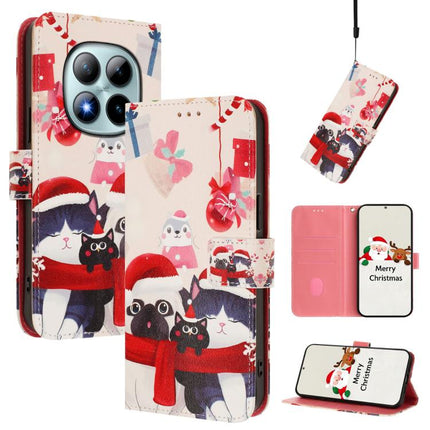 Christmas Series Buckle Leather Phone Case with Hand Strap, For Redmi Note 15 Pro+ 5G Global 163.3mm, For Redmi Note 15 5G Global 164mm, For Redmi 15C 5G / 4G EU 173mm / Poco C85 5G, For Xiaomi Poco M7 4G 169mm